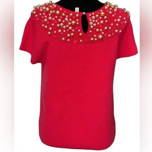 New ~ MOTH ~ Anthropologie ~ Beaded Top Size M GORGEOUS Viscose - Picture 4 of 10